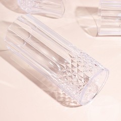 6 Clear 14 oz Crystal Plastic Drinking Glasses Party Events Disposable Tableware