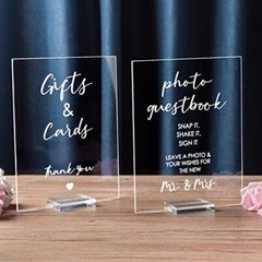 2 Pieces Wedding Photo Guest Book Sign 8 x 10 Inch Acrylic Wedding Signs for