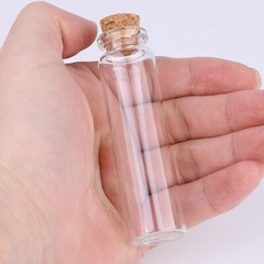 MaxMau 20ml Small Glass Bottles,Tiny Vials,Jars with Cork Clear