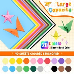 40 PCS Cardstock 8.5 «x 11», Craft Bulk Construction Paper 180GSM/65LB, 20 Co…