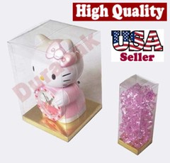 24 PCS 4x4x4-1/2″ Party Wedding Favor Tuck Top Clear PVC Box W/ Gold Card Bottom