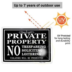 Private Property No Trespassing Aluminum Sign 14×10 inches, UV Printed, 2-Pac…