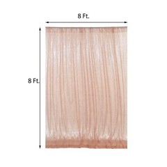 BLUSH 8 ft x 8 ft Sequined Backdrop Curtain Wedding Party PhotoBooth Decorations
