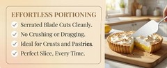 2 PCS Cake Pie Server Set, Stainless Steel Serrated Pastry Servers with Single
