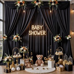 20x10FT Black Backdrop Curtains for Parties – 4 Panels 5x10FT Polyester Backd…