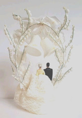 Vintage 1950s Bride & Groom Wedding Cake Topper w/Original Box Custom Built