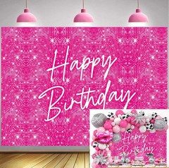Hot Pink Shimmer Wall Backdrop for Girls Birthday 7x5FT Glitter Sequins Party…