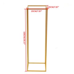 2Pcs Gold Flower Rack Metal Geometric Column Stand Wedding Backdrop Decor