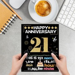 Joycard 21st Anniversary Card for Women Men, Wedding Card for Wife Husband, S…
