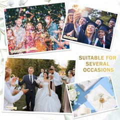 Fuyoooo 50 Set Wedding Invitations Wraps Pre Classic Style, Beige, Gold