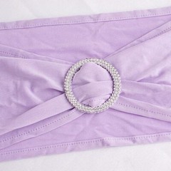 10 Lavender Spandex CHAIR SASHES with Silver Round Buckles Wedding Decorations