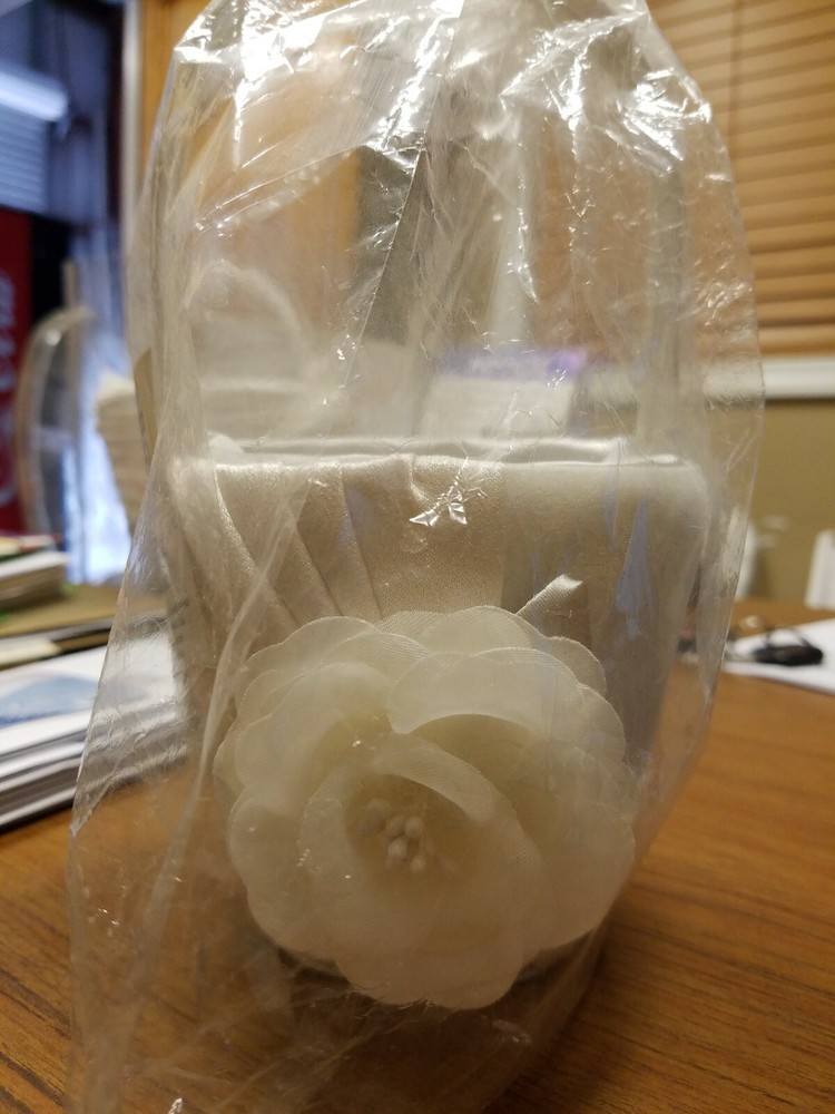 7.75″ taupe rose flower girl basket By Lillian Rose, flower girl basket
