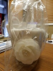 7.75″ taupe rose flower girl basket By Lillian Rose, flower girl basket