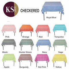 Tablecloth Square Checkered for Wedding, Party Rental, variety sizes & colors