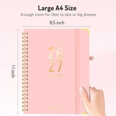 Planner 2026-2027, 18 Month Weekly and Monthly Calendar 8.5″ x 11″ Pink