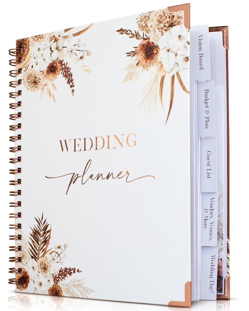Beautiful Boho Wedding Planner Book and Organizer 9 inches X 11 inches,