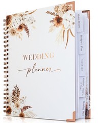 Beautiful Boho Wedding Planner Book and Organizer 9 inches X 11 inches,
