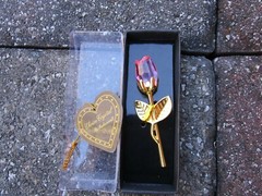Choice Crystal Gold Stem Pink Rose Bridal Shower Wedding Favor!!
