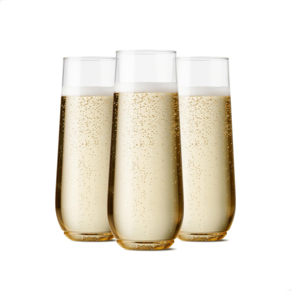 TOSSWARE POP 9oz Flute, Premium Quality, Recyclable, Unbreakable & Crystal Cl…