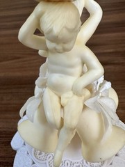 Vintage 1950s Plastic Wedding Cake Topper – Cherubs & Bells MCM (Project/Repair)