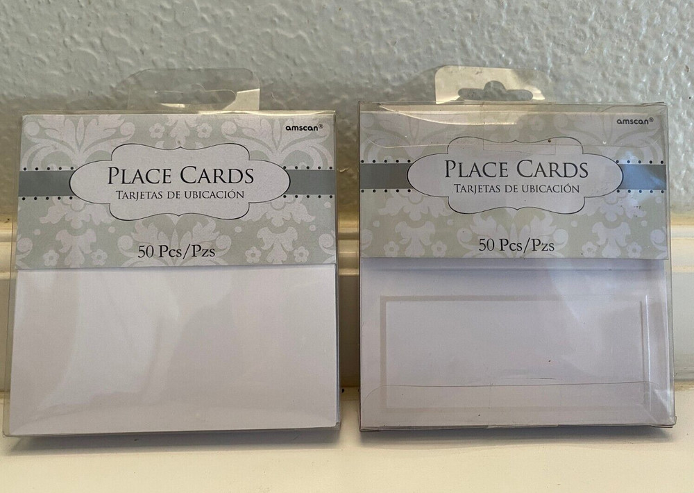 Lot of 2 AMSCAN Wedding/Party PLACE CARDS 50 each/100 count total