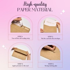 ACSTEP 100Pack A4 Envelopes 4-1/4 X6-1/4 A4(4-1/4 X 6-1/4) 100 PCS, Brown