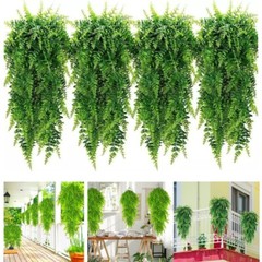 20Pcs Artificial Boston Fern Plant Fake Hanging Trailing Foliage Vine Home Decor