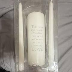 Studio His & Hers Wedding Unity Candle Set, White Pillar & 2 Tapers (3 Pack)