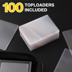 Toploader Binder, Holds 360 Toploaders, 100 Toploaders INCLUDED, 9-Pocket PU …