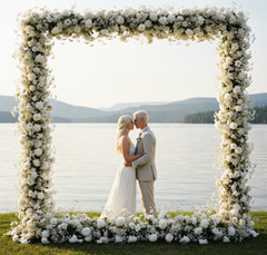 Square Wedding Arch hanging Flower White Metal Stand for Wedding Ceremony party