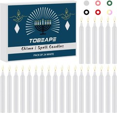 Tobeape Spell Chime Candles 24 pcs White 4 inch Taper Candle-24pcs,