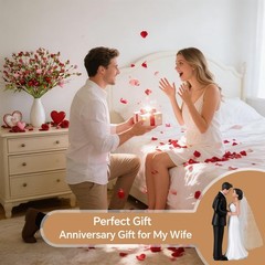 4.5» Wedding Cake Topper Bride and Groom 4.5 inches, Rice White Gift Box