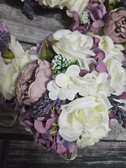 5 Wedding Table Centerpieces, Floral Reception Centerpiece,Vintage Style, Purple