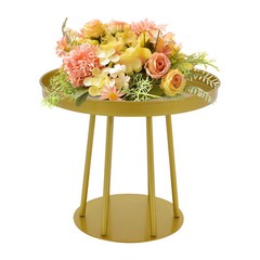 10Pcs 25/15cm Tall Gold Metal Flower Stand Circular for Table Centerpieces Decor