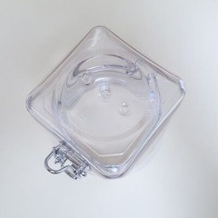 4-Pack 400ml (13.5oz) Clear PET Plastic Square Bottom Storage Jars w/ Clasp