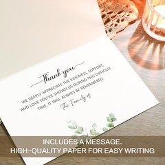 25 Pcs Funeral Thank You Cards with Envelopes, Bulk 4×6 Sympathy Card Water