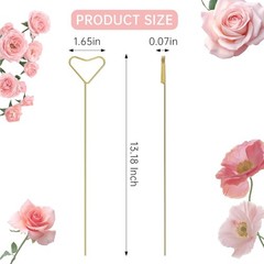 40 Packs Floral Card Holder Picks – Metal Gift Card Holder Sticks for Bouquet…