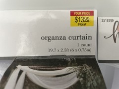 NWT Lot of 2 Studio His & Hers White Organza Curtains 19.7×2.5 Ft Sheer Panels