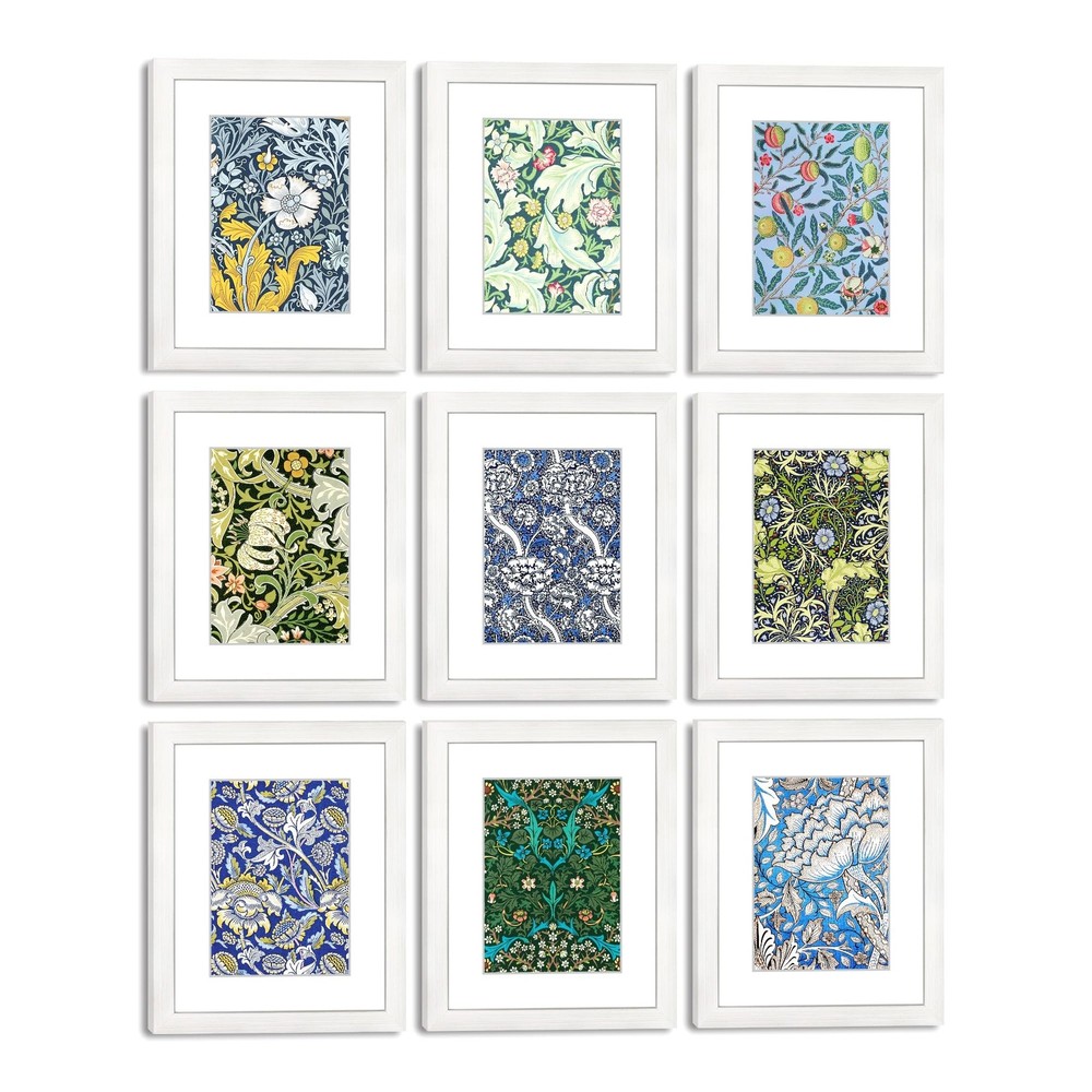 8×10 Picture Frame Set of 9 for Pictures 5×7 with Mat or 8×10 Without Mat, Wa…