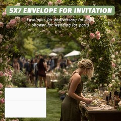 5×7 Envelopes For Invitation,A7 Envelope white,50 pack card A7, White
