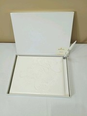 Hallmark White & Ivory Bells Wedding Guestbook Album with Pen in box New/Unused