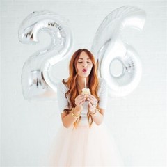 1 pc Silver 40″ NUMBERS Festive Mylar Foil Balloon Party Birthday Decorations