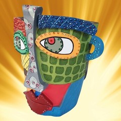Picasso-Inspired Abstract Face Planter, embellished or original – Free shipping.