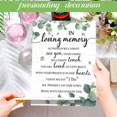 Chunful in Loving Memory Wedding Sign Acrylic Memorial Table Sign for Wedding Wo