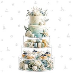 Clear Fillable Cake Stand Set for Parties, 3 Sizes