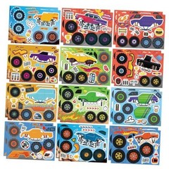 24 Sheets Stickers for Kids, Colorful, Premium Quality, Make Monster Truck