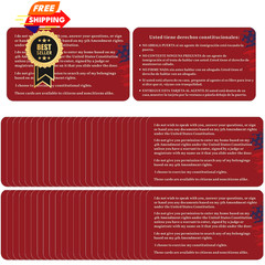 10 PCS Know Your Rights Immigration Red Card – English Spanish 10 PCS, red