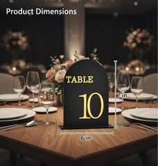 Luxury Double Sided 6×7 Black Acrylic Table Numbers 1-20 with Stands