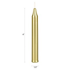 Mega Candles 20 pcs Unscented Gold Exquisite Mini Taper Spell 20 Pieces,