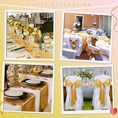 10 Pcs Satin Table Runner Wedding Banquet Decoration (12″X108″) Tablecloth Party